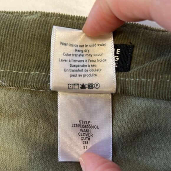 NWT Veronica Beard | Crosbie Crop Green Clover Corduroy Wide Crop Leg Pant 31/12 - Picture 10 of 11